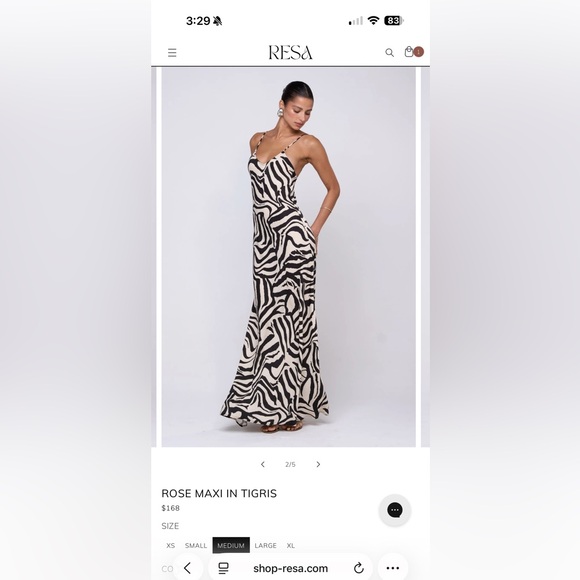 RESA Zebra Print Maxi Dress - Picture 2 of 3